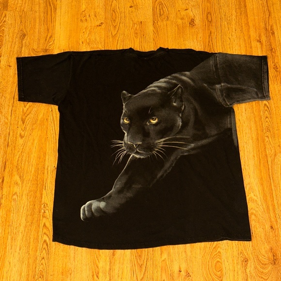 Vtg BLACK CAT Double Sided Print Tee Men’s 2XL Puma Panther Jordan 4 - Picture 5 of 5